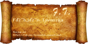 Fábján Tavaszka névjegykártya