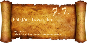Fábján Tavaszka névjegykártya