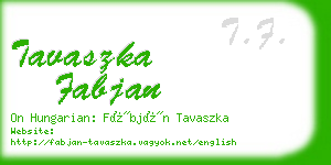 tavaszka fabjan business card